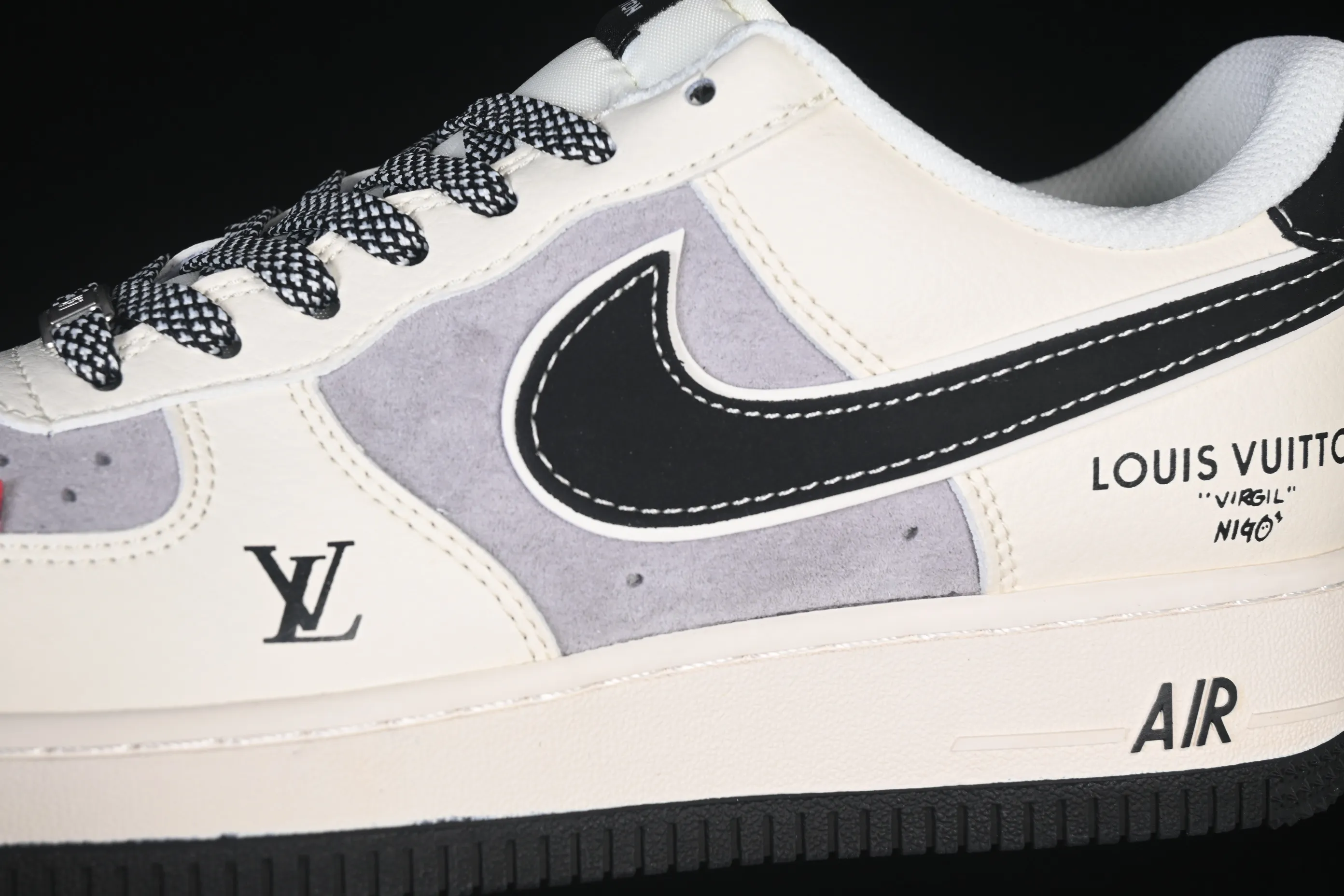 All categories Nk Air Force 1 Air Force series Nk Air Force 1 Low Air Force low-top Nike Air Force 1'07 Low joint black and gray suede Air Force 1 low-top casual sneakers XD9314-619